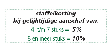 Afbeelding met de staffelkorting voor de valstopblokken.